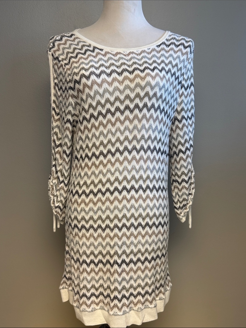 INC International Concepts Chevron Knit Tunic Dress Size XL